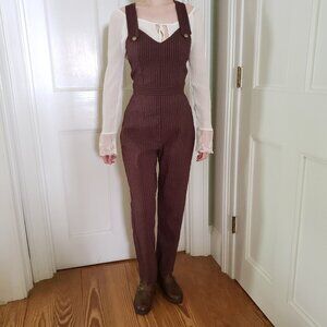 Brown steampunk retro-style jumpsuit XS